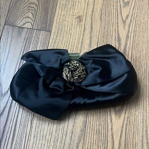 Menbur Black clutch  Crossbody Bag with Gold Accent